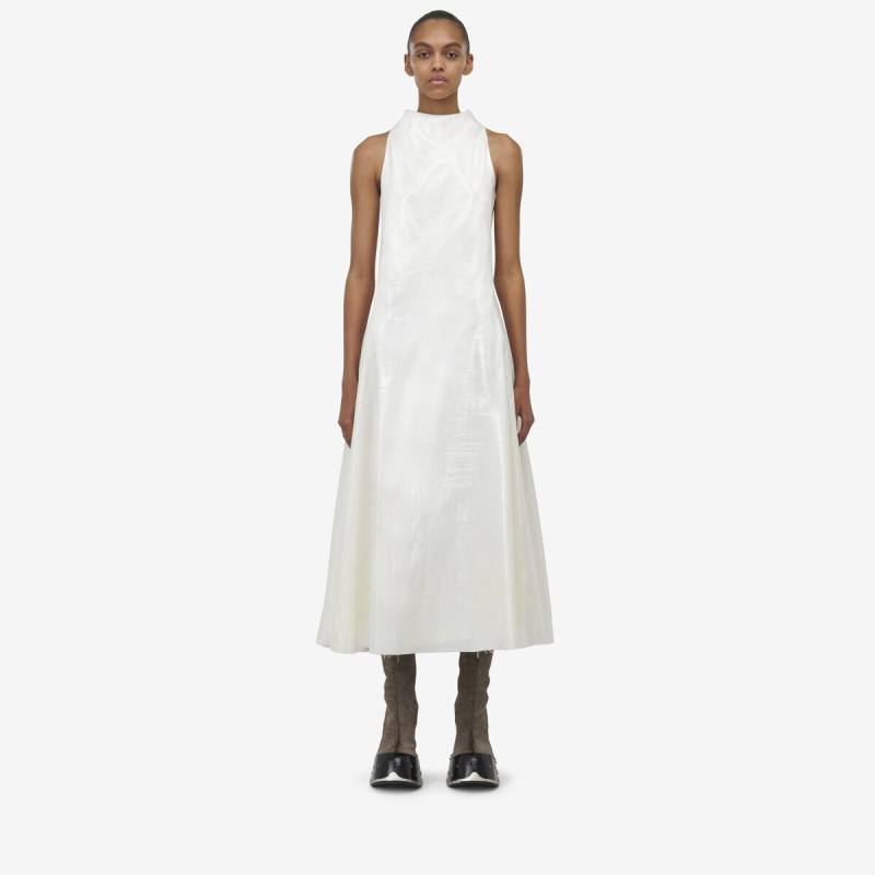 Alexander McQueen Women's White Silk Nylon Tarpaulin Midi Dress - 8 (Silk & Polyamide)